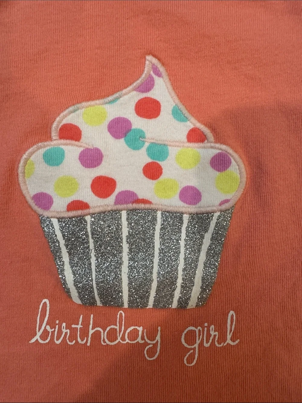 Gymboree Peach Short-Sleeve Peplum Tee with Cupcake